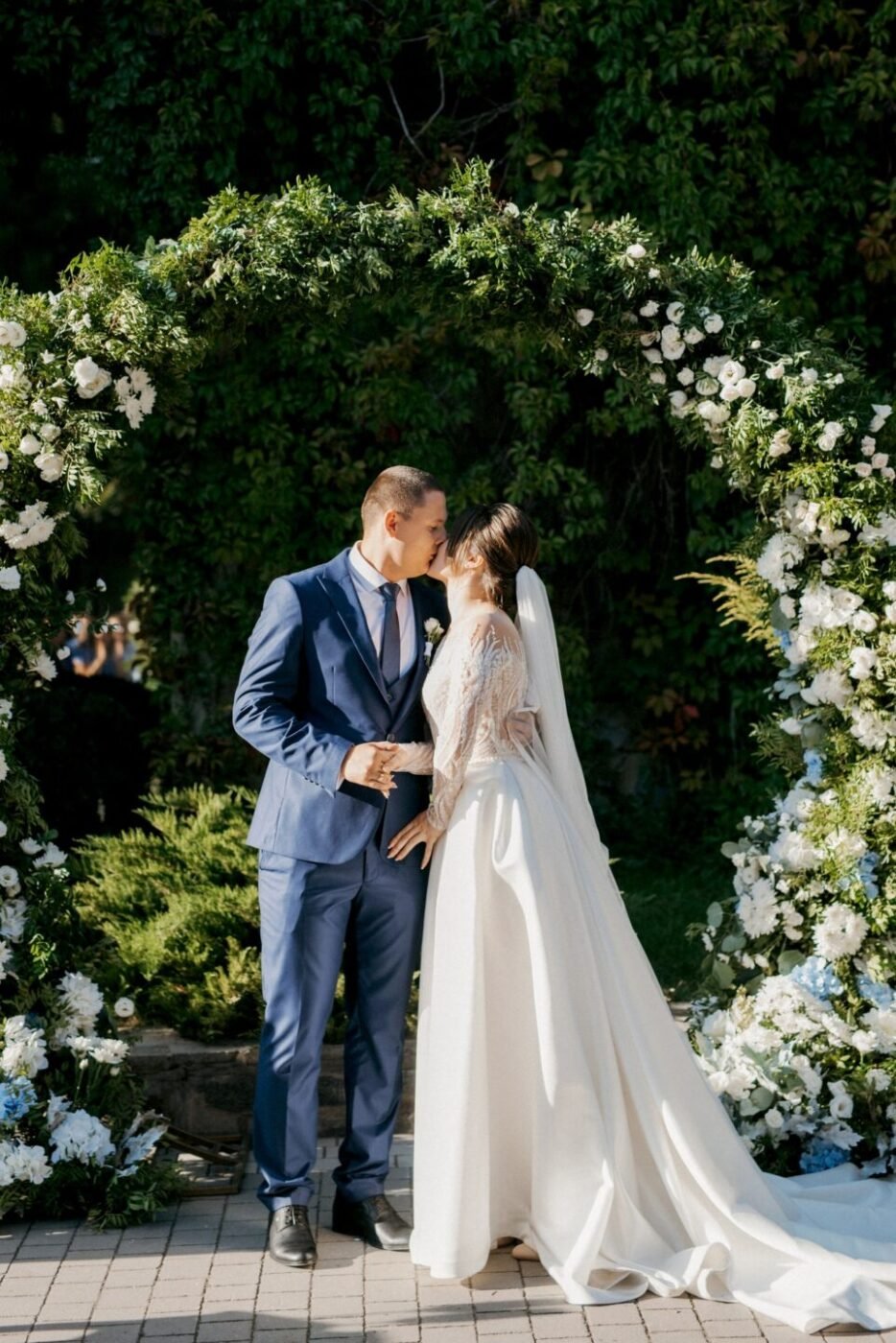 wedding ceremony of the newlyweds on the square