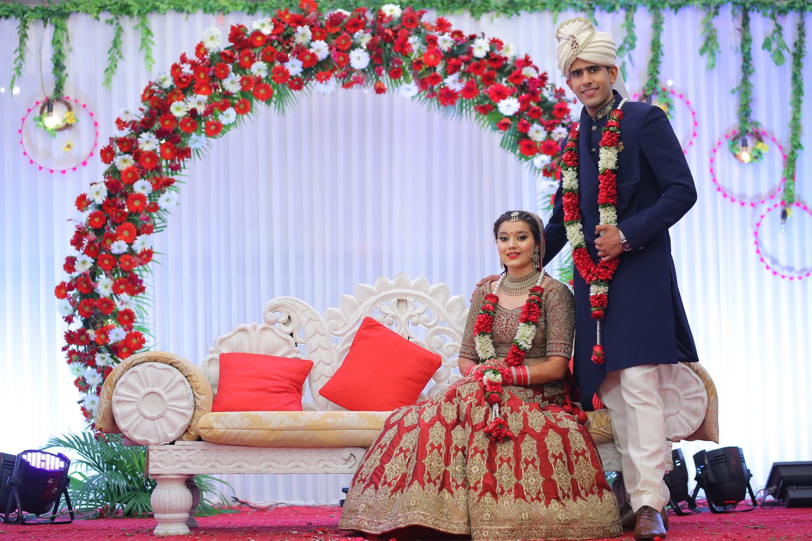 wedding ceremony of the newlyweds on the glade